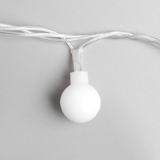 Гирлянда Нить 5 м с насадками Шарики белые, IP20, прозрачная нить, 30 LED, свечение тёплое белое, 8 режимов, 220 В - Luazon lighting фото 6