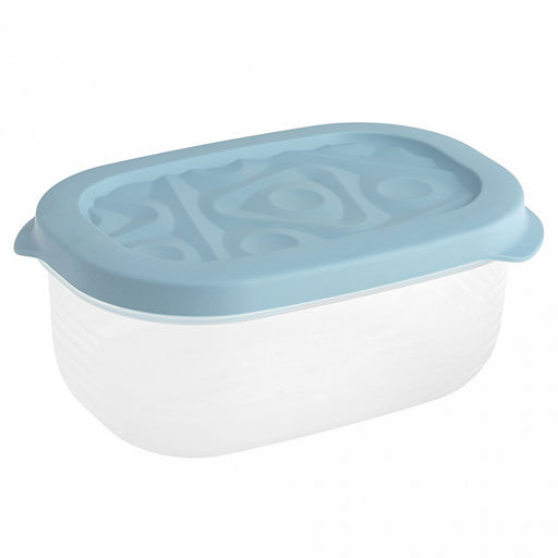 Контейнер для продуктов пластмассовый "Flexo" 0,65л, 16х10х6,8см, голубой, подходит для СВЧ (Россия)