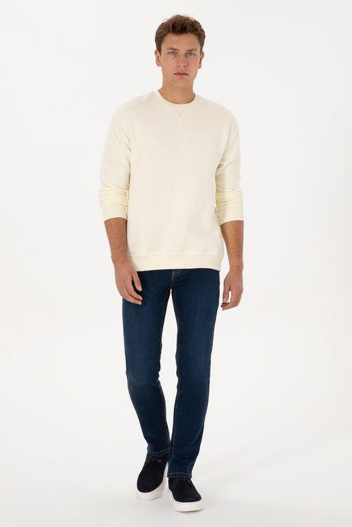 Erkek Krem Basic Sweatshirt - U.s. polo assn фото 4