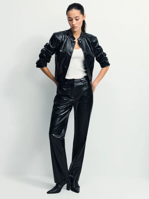 Прямые брюки из искусственной кожи / Zarina