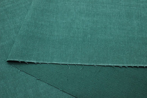 Джинс с ворсом цв.Винтажный темный изумруд, СОРТ2, ш.1.5м, хлопок-100%, 330гр/м.кв - Купава фото 3