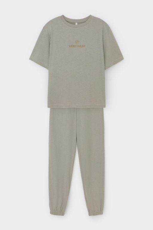 Е 20151/пыльно-оливковый пижама жен