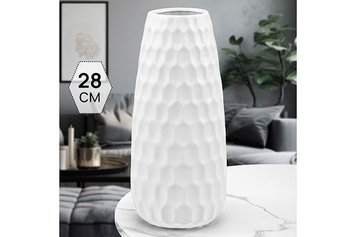 Ваза 28 см 2,5 л Соты пломбир матовая