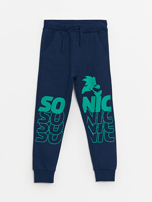 Bisiklet Yaka Sonic Bask?l? Uzun Kollu Erkek ?ocuk Sweatshirt ve E?ofman Alt? - Waikiki фото 3