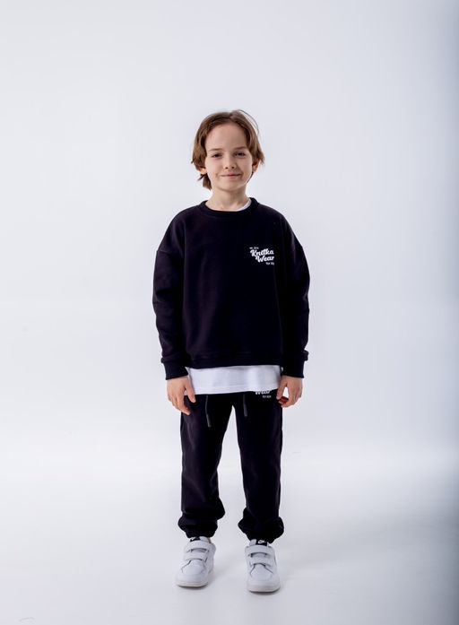 072 Детский костюм, черный (3хнитка петля) - Knitka wear фото 3