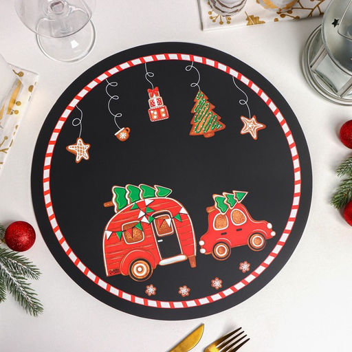 Цена за 4 шт. Салфетка сервировочная на стол Доляна Пряник, d=36 см