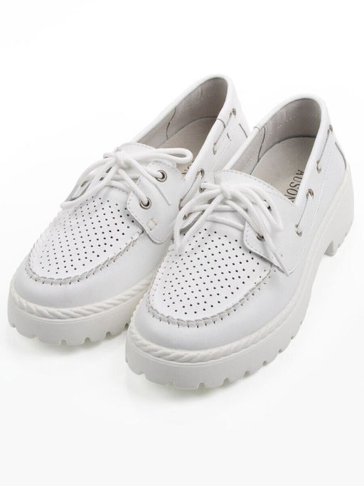 06-YG104-1 WHITE Туфли летние женские (натуральная кожа)