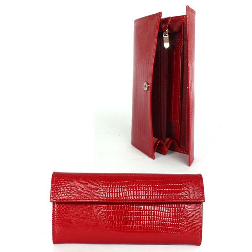 Портмоне женское Croco-ПР-952 натуральная кожа 3 отд, 5 карм, красный игуана (73) 254855