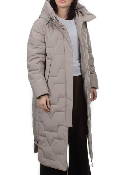 H268 GRAY BEIGE Пальто зимнее женское (170 гр. холлофайбер)