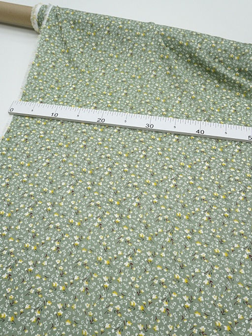 Штапель Варенька цв.темный морозно-зеленый, ш.1.45м, вискоза-100%, 90гр/м.кв - Купава фото 10