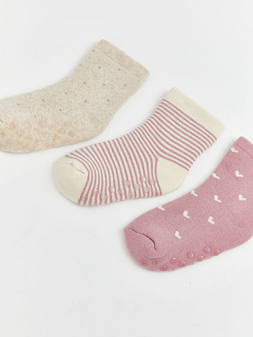Desenli K?z Bebek Soket ?orap 3l?
