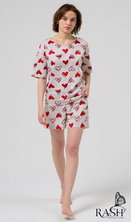 Пижама Валентинки бежевая Цвет:как на фото - Rash фото 7