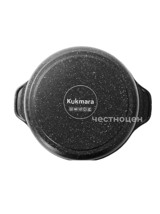 Кастрюля 4л со стекл. крышкой АП (темный мрамор) линия Marble Induction кмти43а - Kukmara фото 3