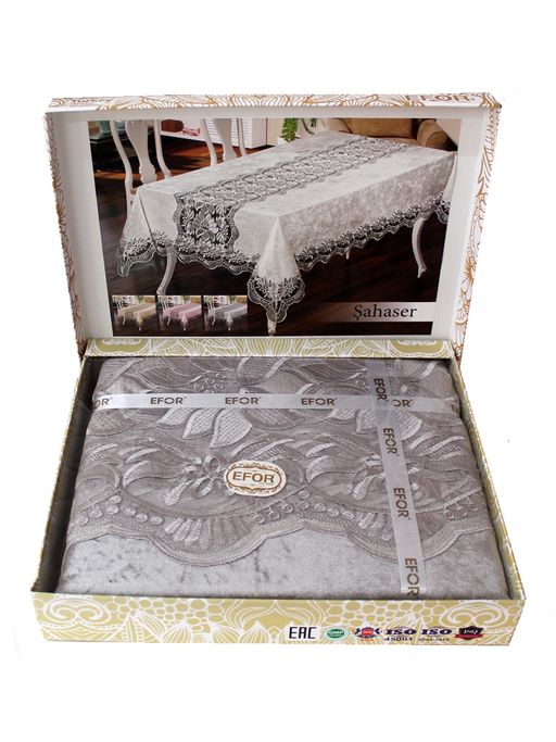 Скатерть EFOR SAHESER 160x220 серый