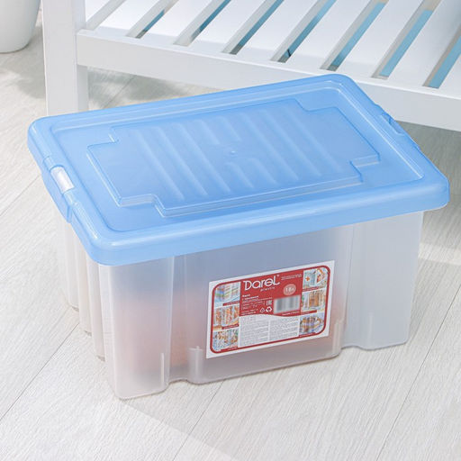 Ящик для хранения Darel-box, 18 л, 40×30×21 см, с крышкой, МИКС