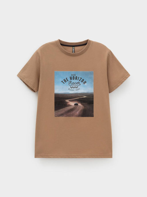 КР 302840/коричневый 1038 к586 фуфайка (футболка) для мал