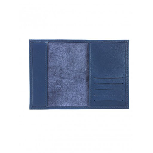 Обложка для паспорта Croco-П-404 (5 кред карт) натуральная кожа синий бергамо (47) 264831  фото 2