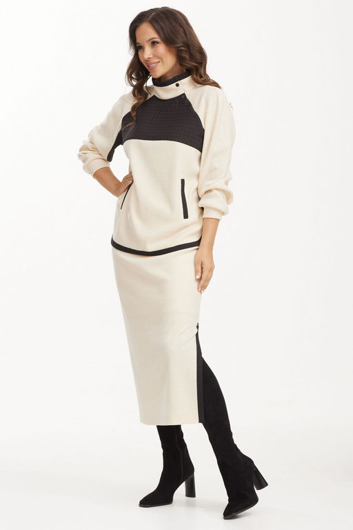 Костюм Magia mody 2499 молоко+ черный - Anelli фото 6