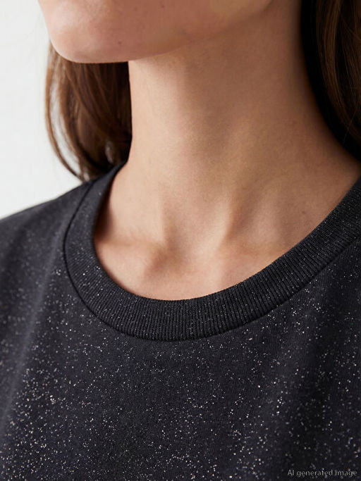 Bisiklet Yaka Desenli Bluz