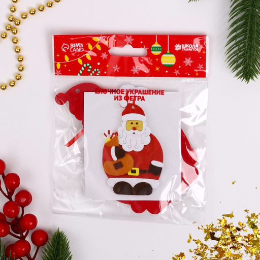 Ёлочная игрушка из фетра Дедушка мороз, своими руками, набор для творчества