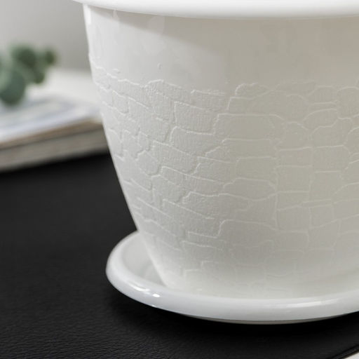 Цена за 3 шт. Горшок для цветов с поддоном «Розалия», 800 мл, белый