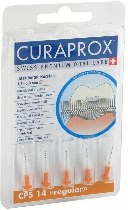 Ершик межзубный regular 1,5 мм. Curaproх (Курапрокс) CPS14 (5 шт) (240)*
