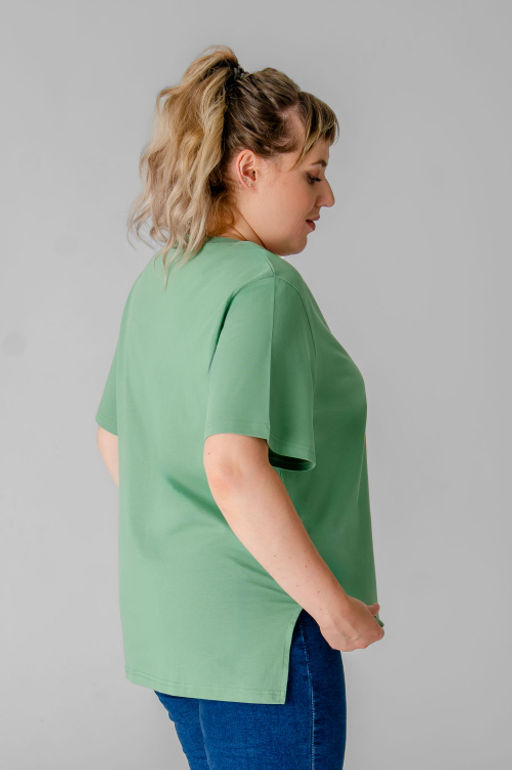 Арт. 31168 Футболка женская 50-60 (6 шт) Цвет:зеленый - Калинка фото 3