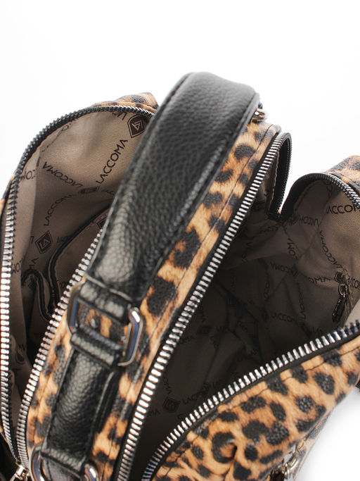 LACCOMA рюкзак Лилу-леопард рыжий эко кожа хлопок  фото 5