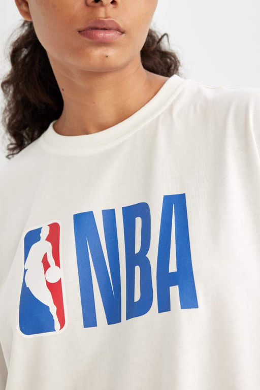 DeFactoFit Футболка Oversize с круглым вырезом и короткими рукавами NBA Wordmark  фото 5