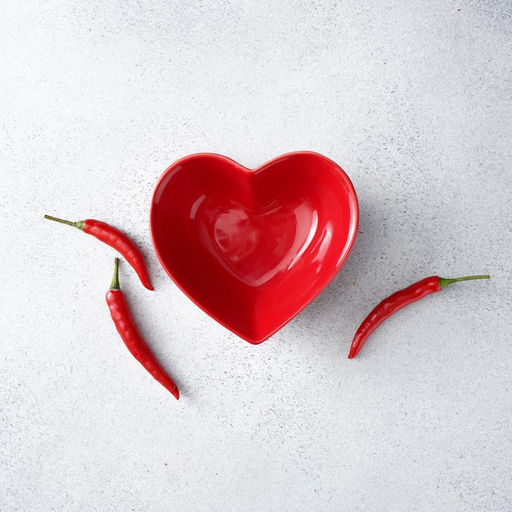 Салатник керамический Доляна «Сердце», 130 мл, 12.5×11.5 см, цвет красный