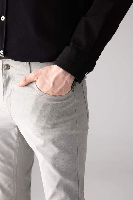 Брюки-чиносы узкого кроя из парусины - Defacto фото 5