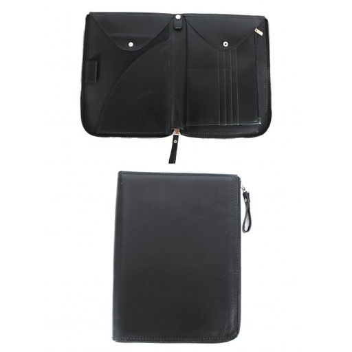 Папка натуральная кожа Croco-1304, 2отд, 2 отд, 8внут карм, черный пулл-ап (254) 264641