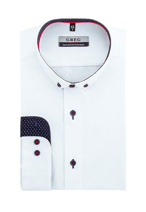 Сорочка мужская длинный рукав GREG 100/139/WH/Z/b/11  фото 6