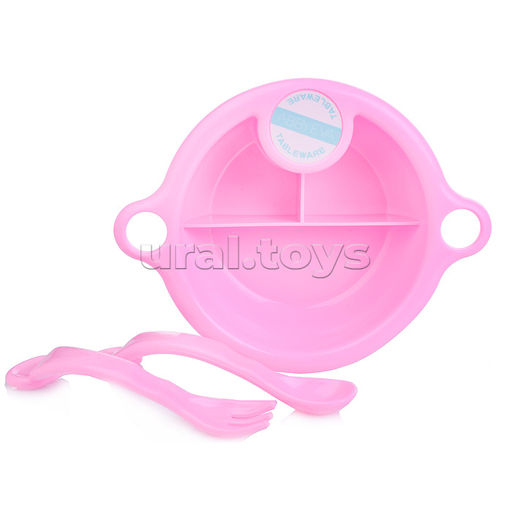 Набор аксессуаров для куклы (набор посуды, горшок, столик для кормления) в пакете