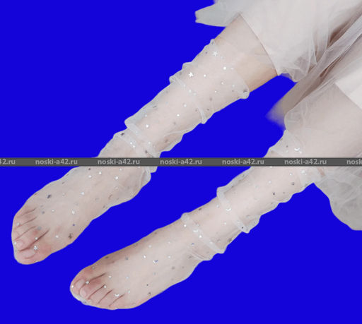 Цена за 6 пар. Зувей носки женские капрон высокие с ПАЙЕТКАМИ 36-40 ЧЕРНЫЕ  фото 11