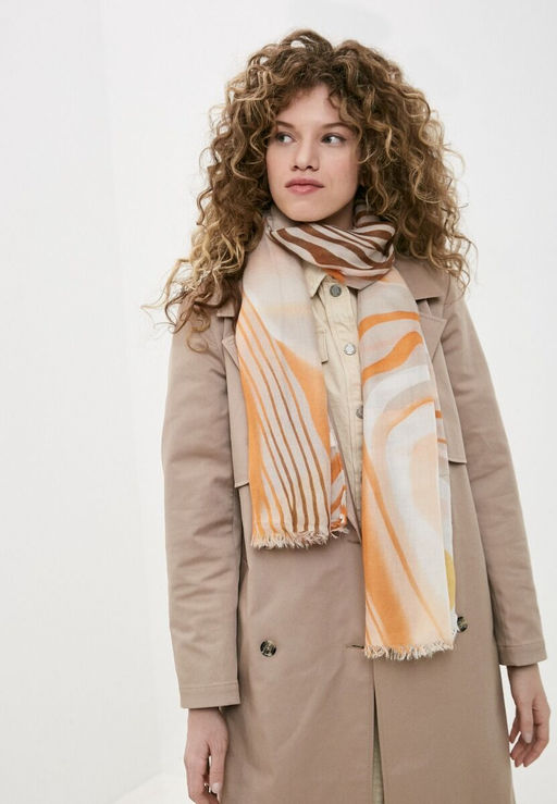 Палантин деграде с ярко-желтым узором