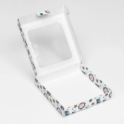 Цена за 5 шт. Коробка подарочная новогодняя складная «Праздничный гость», 16×16×3 см