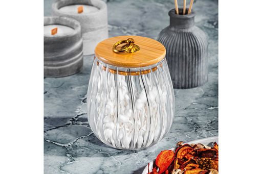 Банка стеклянная 650 мл 10,5*10,5*13 см с деревянной крышкой с силиконовым уплотнителем - Elan gallery фото 13