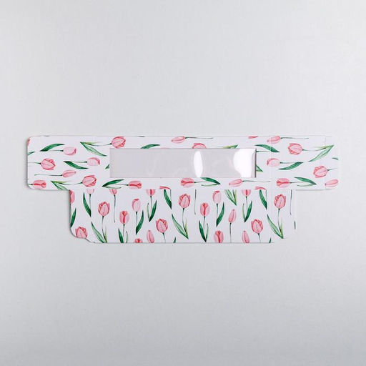 Цена за 5 шт. Коробка для макарун, кондитерская упаковка «8 марта», 5.5×18×5.5 см