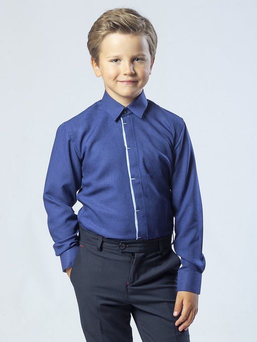 Сорочка приталенного силуэта для мальчика NB8ld1111010PR темно-синий