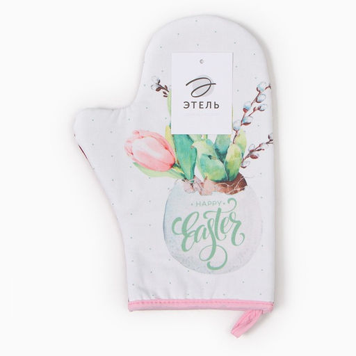 Варежка-прихватка Этель Тюльпаны 20х28см,саржа, 100% х/л, ватин 250г/м2  фото 8