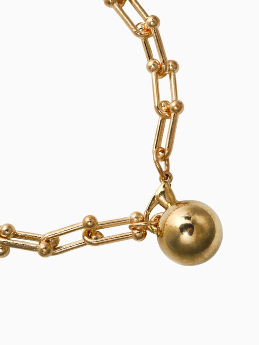 Браслет цепочка с подвеской «Шарик», L=22 см, металл, цвет золото