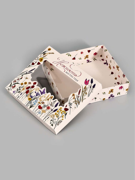 Цена за 2 шт. Коробка подарочная «Нежность», тиснение, 23.5 × 20.5 × 5.5 см