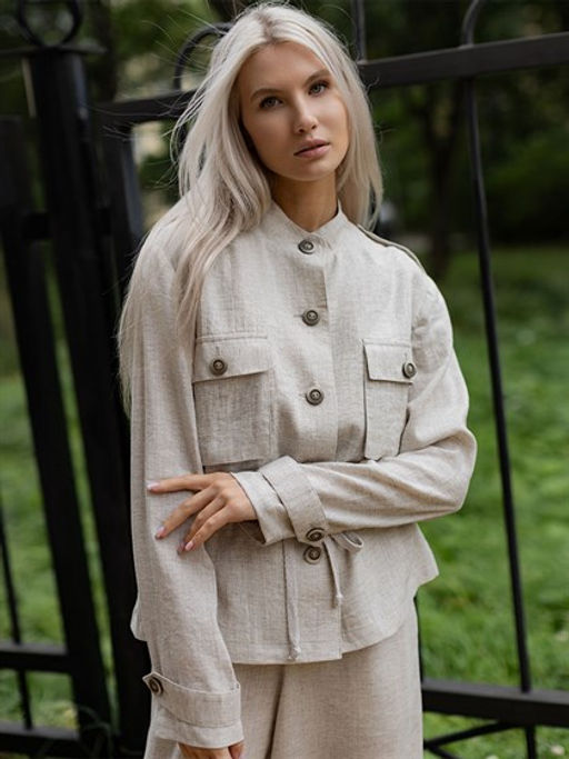 Жакет рубашка лён 57%,вискоза 43%