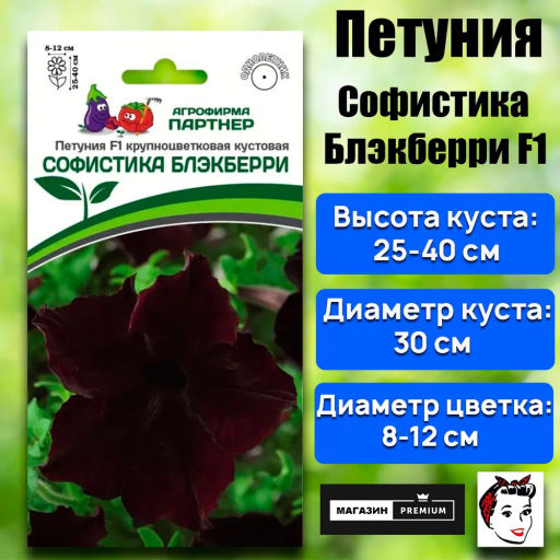 Петуния Софистика Блэкберри F1 крупноцветковая кустовая - Партнер фото 2