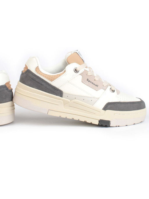 05-P232-1 DK. GRAY/BEIGE Кроссовки женские (натуральная замша, искусственная кожа)