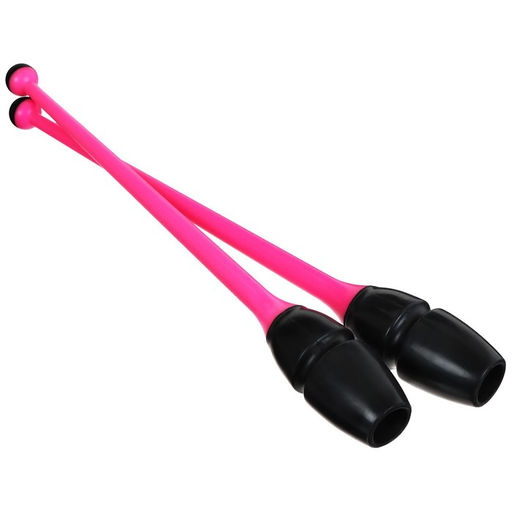 Булавы гимнастические вставляющиеся Grace Dance, 46 см, цвет чёрный/розовый  фото 6