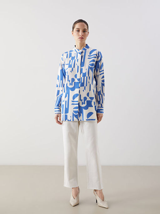 Hakim Yaka Desenli Kad?n G?mlek Tunik