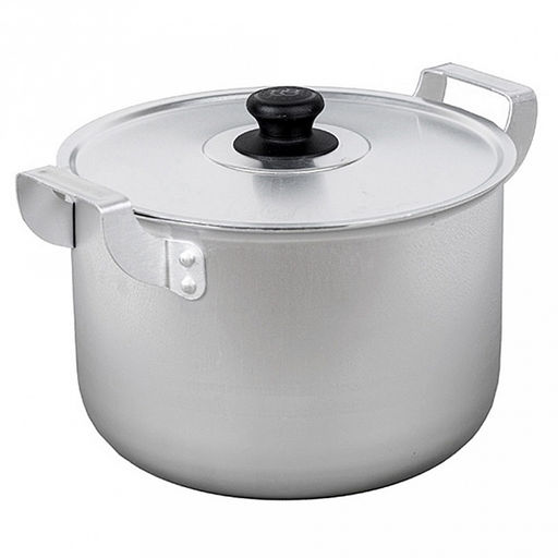 Кастрюля алюминиевая 4,5л, д20см, h15,2см, s1,5мм, матовая, глубокая, сферическая форма, 2 металлические ручки, металлическая крышка (Россия)