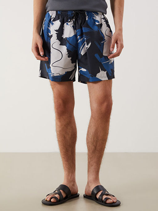 K?sa Boy Desenli Erkek Deniz ?ortu